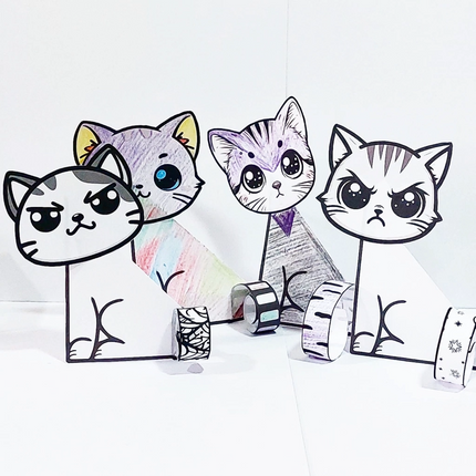 Gatitos Plegables para Colorear