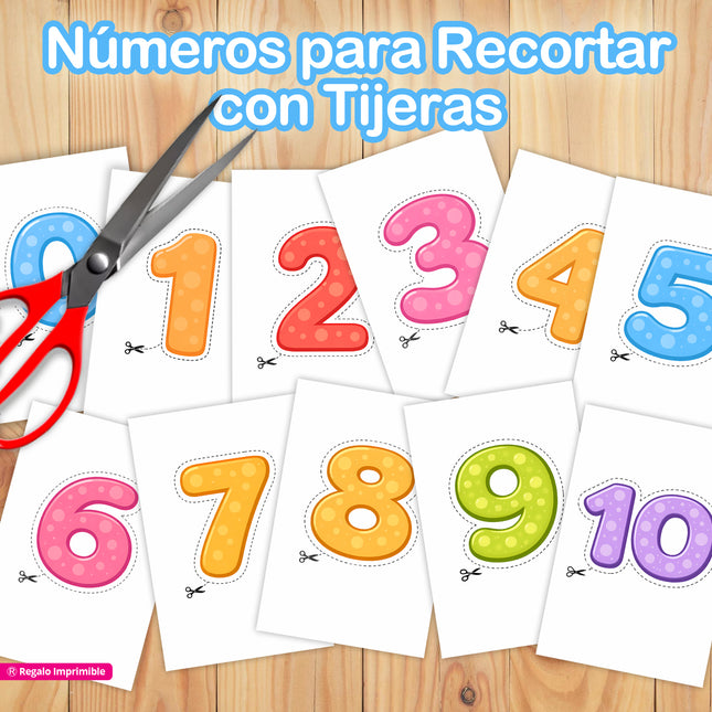 Actividad Recorte de Números (0-10) ✂️ | Motricidad Fina para Niños