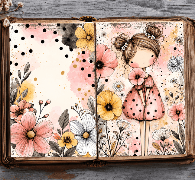 🌸 Jardín de Ensueño | 43 Páginas ScrapBooking