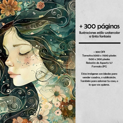 Mega Pack 300 Láminas estilo watercolor imprimibles