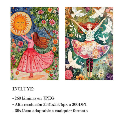 Mega Pack 260 Láminas Floral Mágico