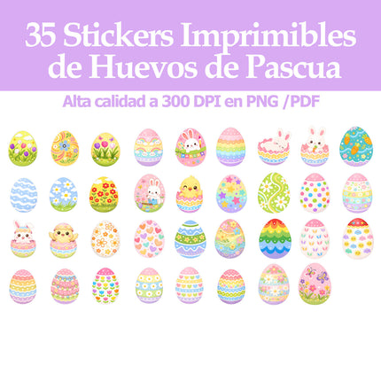 Kit creativo Huevos de Pascua color pastel imprimibles