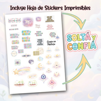 HOJA DE MANIFESTACIONES 2026 + Guía y Stickers ✨Imprimibles