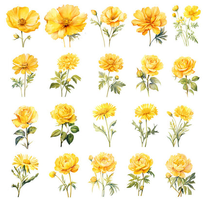 Pack 100 Flores Amarillas imprimibles
