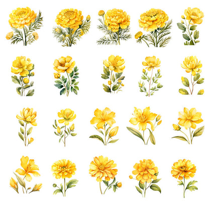 Pack 100 Flores Amarillas imprimibles