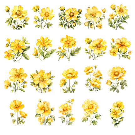 Pack 100 Flores Amarillas imprimibles