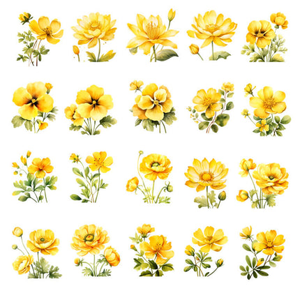 Pack 100 Flores Amarillas imprimibles