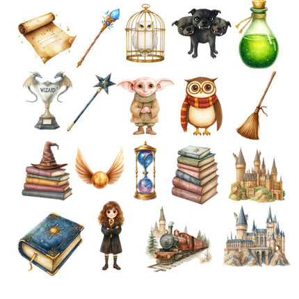 35 Imágenes PNG Escuela de Magia Stickers/Topper
