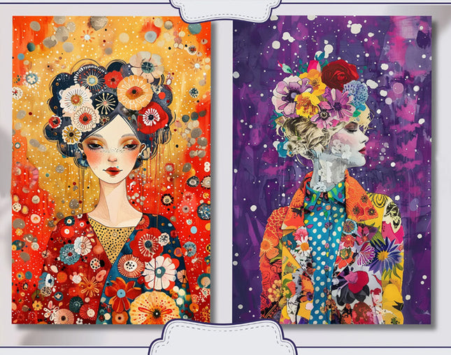 16 Retratos Florales Imprimibles