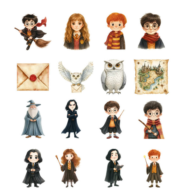 35 Imágenes PNG Escuela de Magia Stickers/Topper