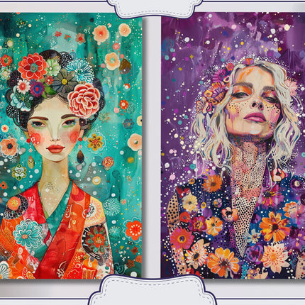 16 Retratos Florales Imprimibles