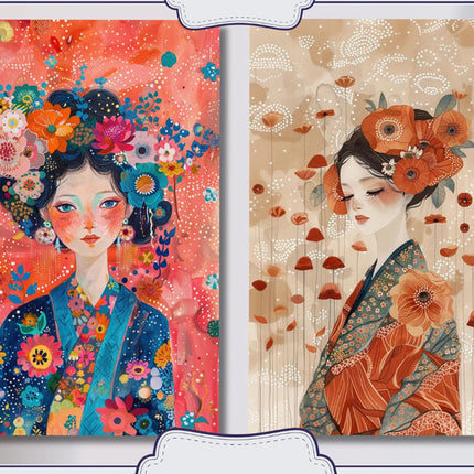 16 Retratos Florales Imprimibles