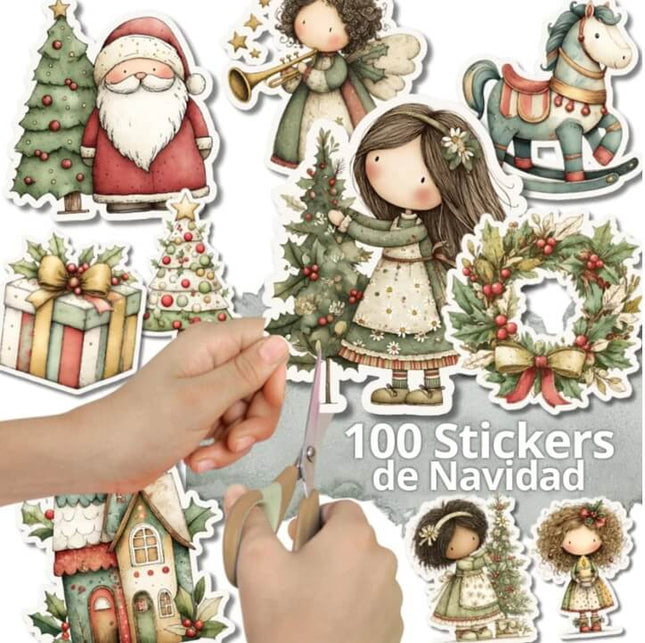 ✂️ Plancha para cortar - Stickers Navideños Imprimibles