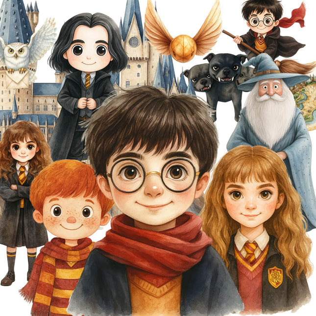 35 Imágenes PNG Escuela de Magia Stickers/Topper
