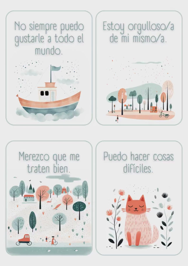 60 Tarjetas de Afirmaciones Positivas imprimibles para Niños