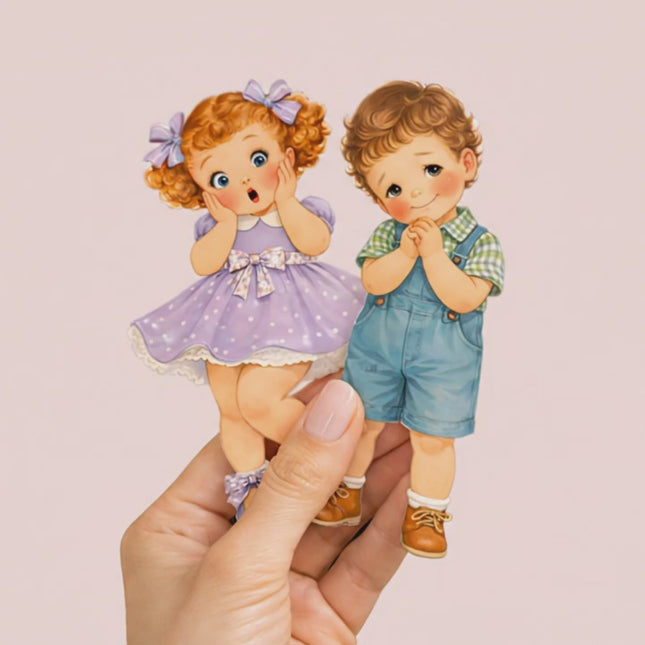 Stickers Muñequitos de 1950s / 70s – 25 Personajes Retro