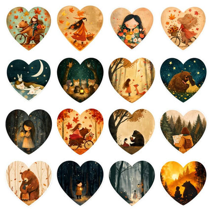 43 Stickers imprimibles de Otoño, la Chica su amigo el Oso