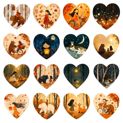 43 Stickers imprimibles de Otoño, la Chica su amigo el Oso