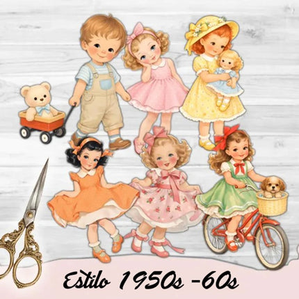 Stickers Muñequitos de 1950s / 70s – 25 Personajes Retro
