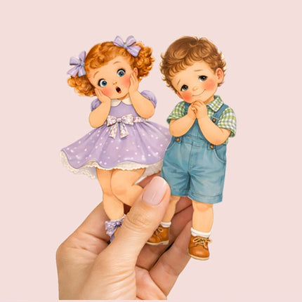 Stickers Muñequitos de 1950s / 70s – 25 Personajes Retro