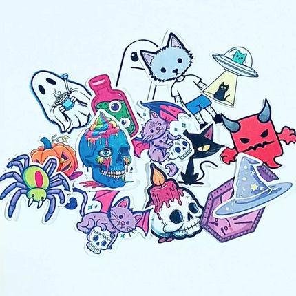 Plancha 15 Stickes Imprimibles Halloween