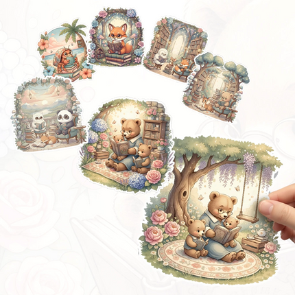 Set 23 Stickers Animalitos Lectores Imprimibles