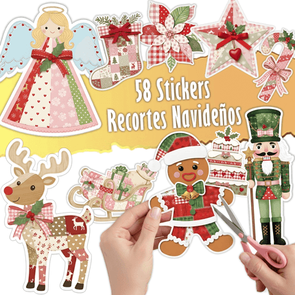 Set 58 Stikers Recortes Navidad Imprimible