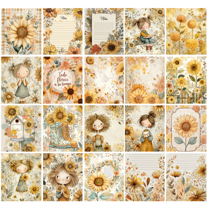 🌻 Girasoles Floreciendo | 62 Páginas ScrapBooking