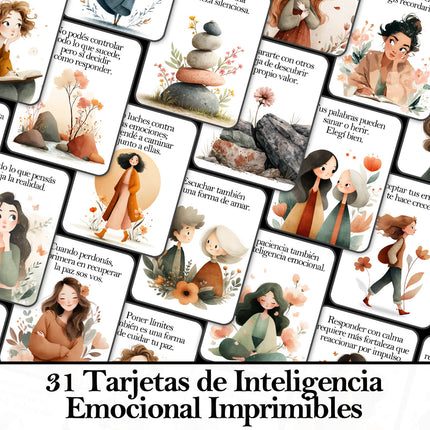 31 Tarjetas de Inteligencia Emocional para mujeres Imprimibles